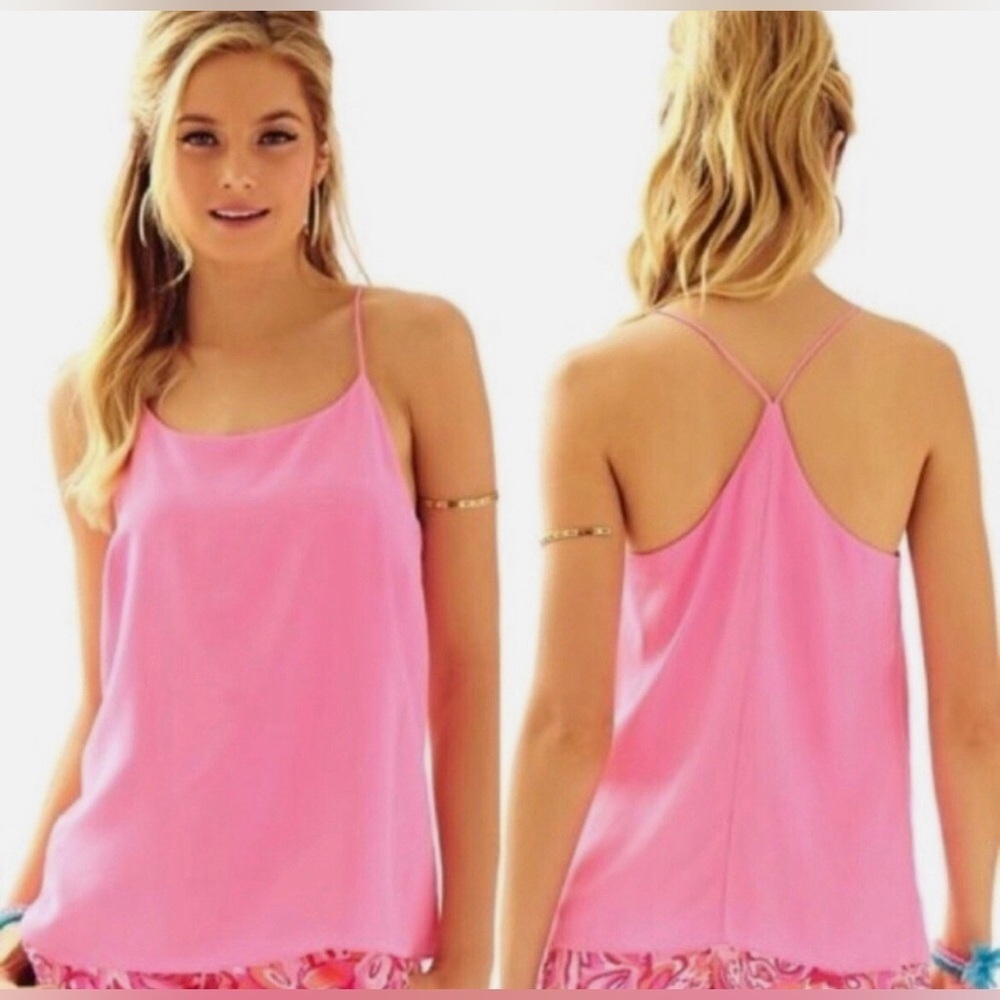 Lilly Pulitzer Pink Pout 100% Silk, Size Medium